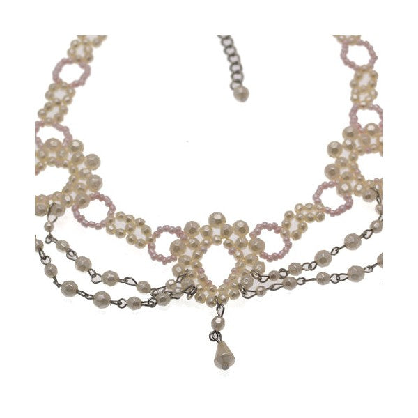 Abrianna White faux Pearl Choker Necklace