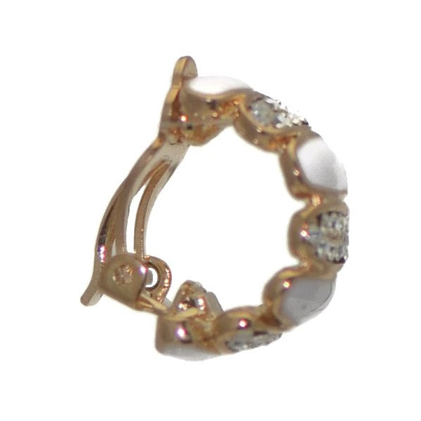 ACCALIA Gold tone White Crystal Clip On Earrings