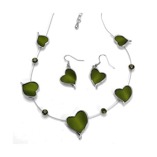 Acquilina Green Choker Necklace Set