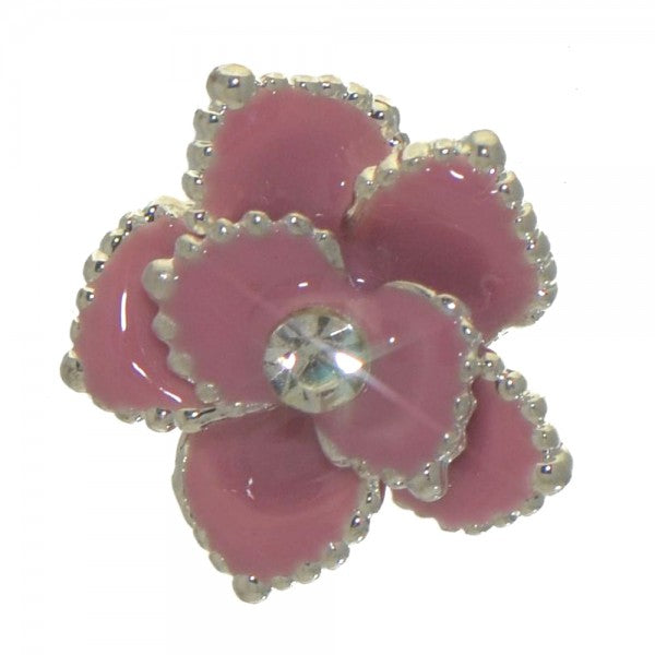 ADABELLE silver tone pink crystal post earrings