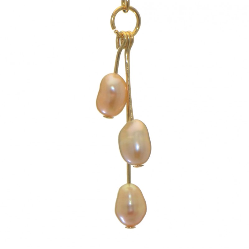 ADDIE DROPS gold plated triple cream freshwater pearl hook earrings