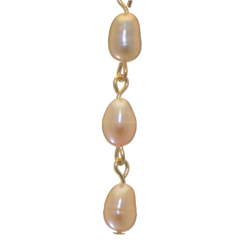 ADDIE LINKS gold plated triple cream freshwater pearl clip on earrings
