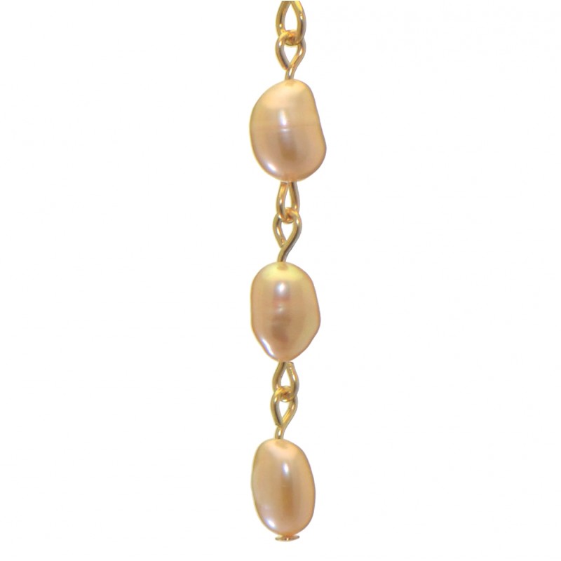 ADDIE LINKS gold plated triple cream freshwater pearl hook earrings