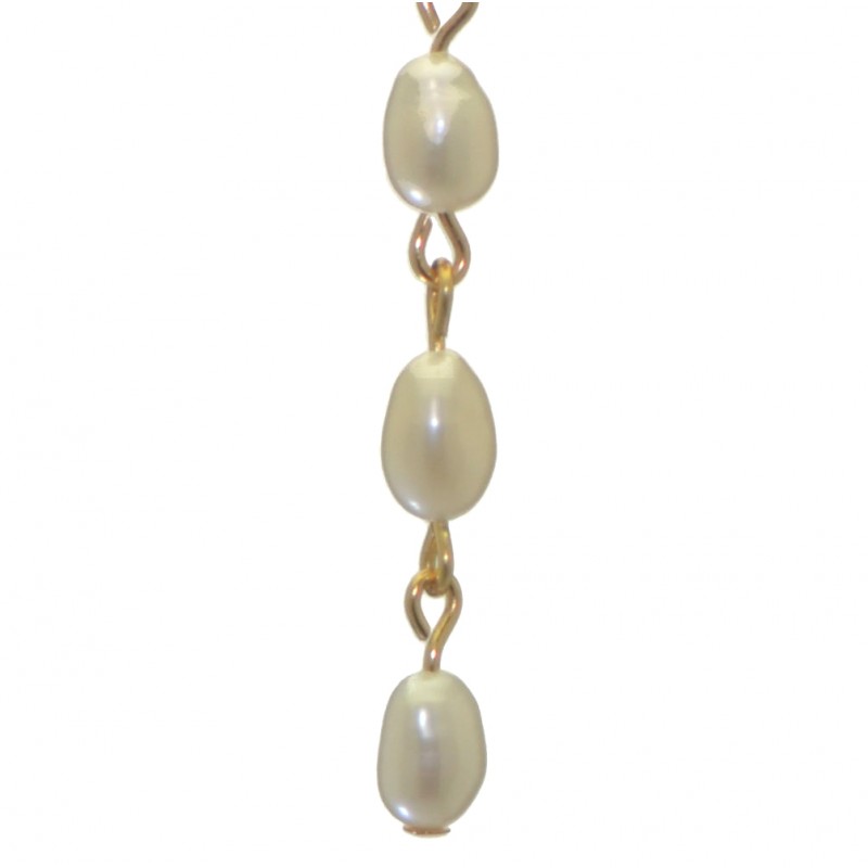 ADDIE LINKS gold plated triple white freshwater pearl clip on earrings