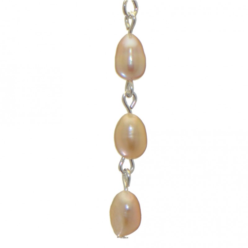 ADDIE LINKS silver plated triple cream freshwater pearl hook earrings