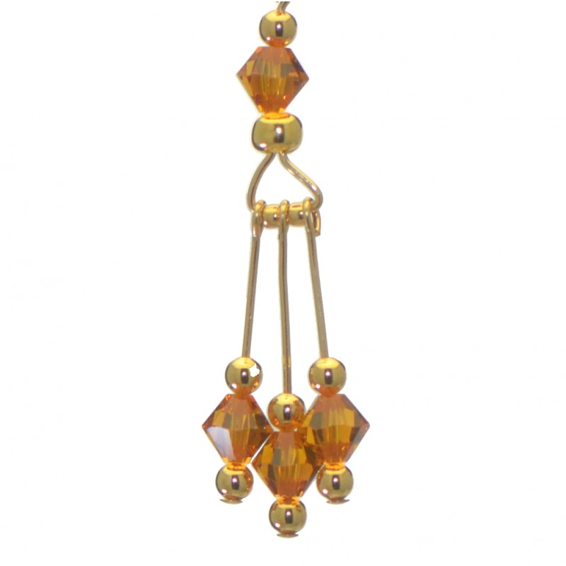 ADELHEID gold plated swarovski elements topaz yellow crystal clip on earrings