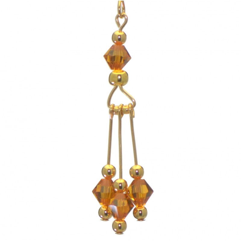 ADELHEID gold plated swarovski elements topaz yellow crystal hook earrings