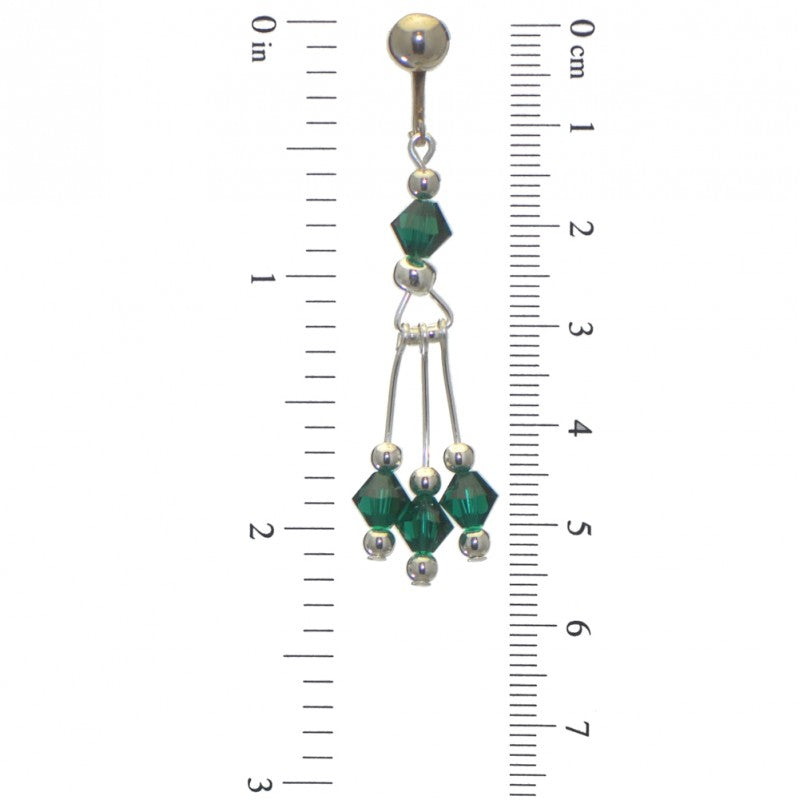 ADELHEID silver plated swarovski elements emerald green green crystal clip on earrings