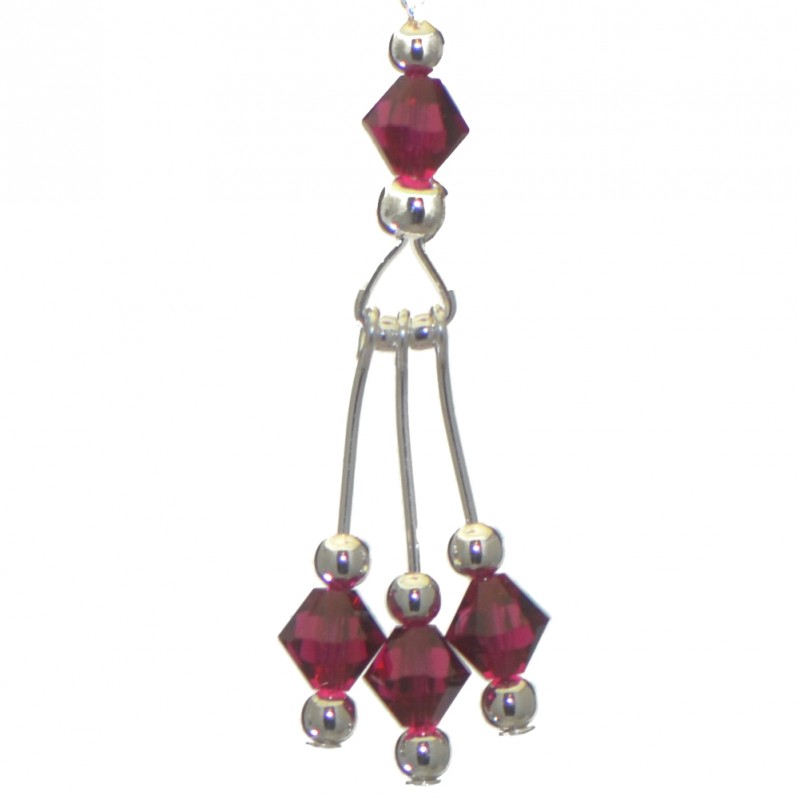 ADELHEID silver plated swarovski elements ruby red crystal clip on earrings