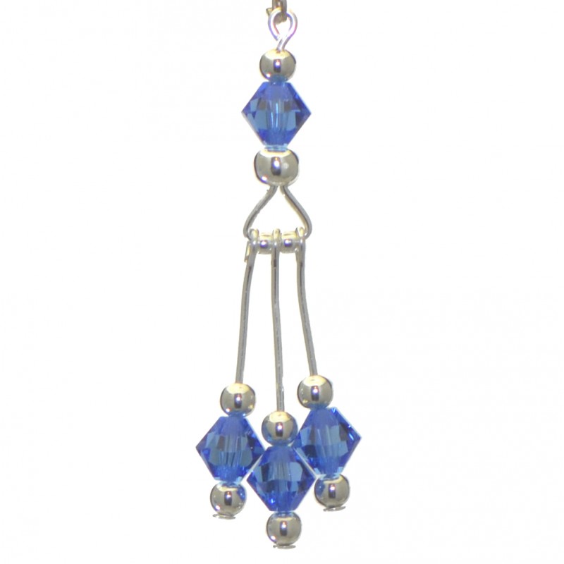 ADELHEID silver plated swarovski elements sapphire blue crystal clip on earrings