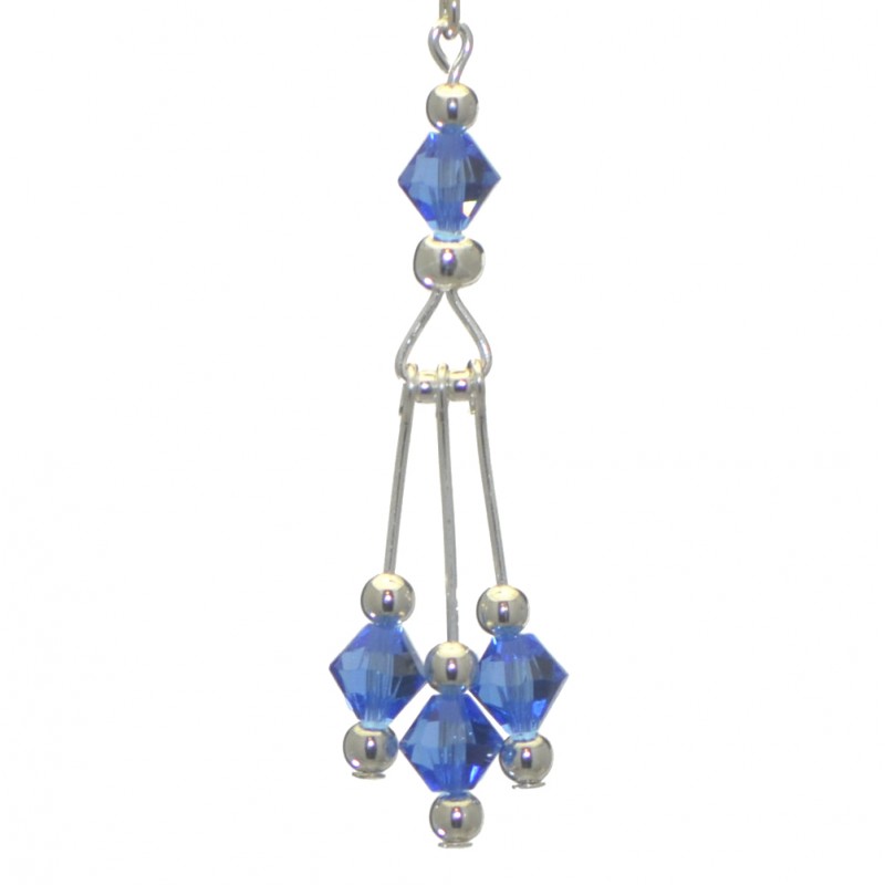 ADELHEID silver plated swarovski elements sapphire blue crystal hook earrings
