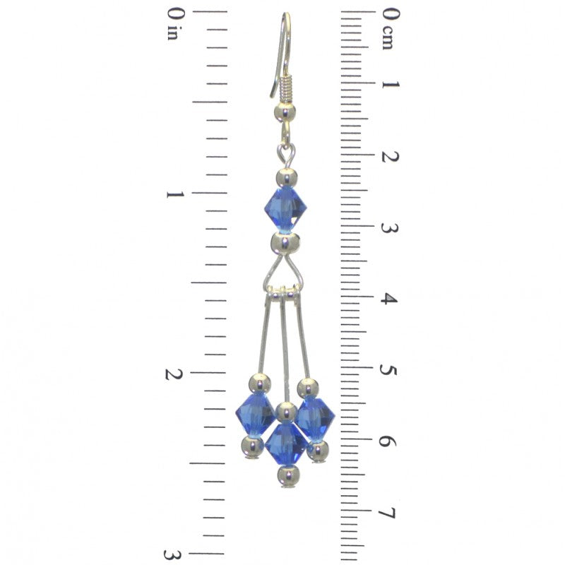 ADELHEID silver plated swarovski elements sapphire blue crystal hook earrings