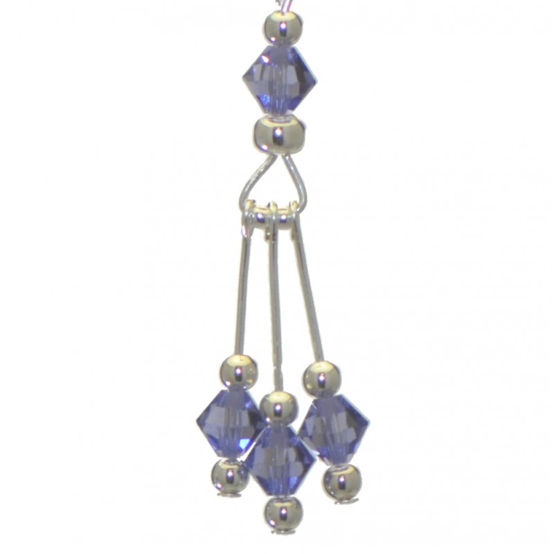ADELHEID silver plated swarovski elements tanzanite crystal  clip on earrings