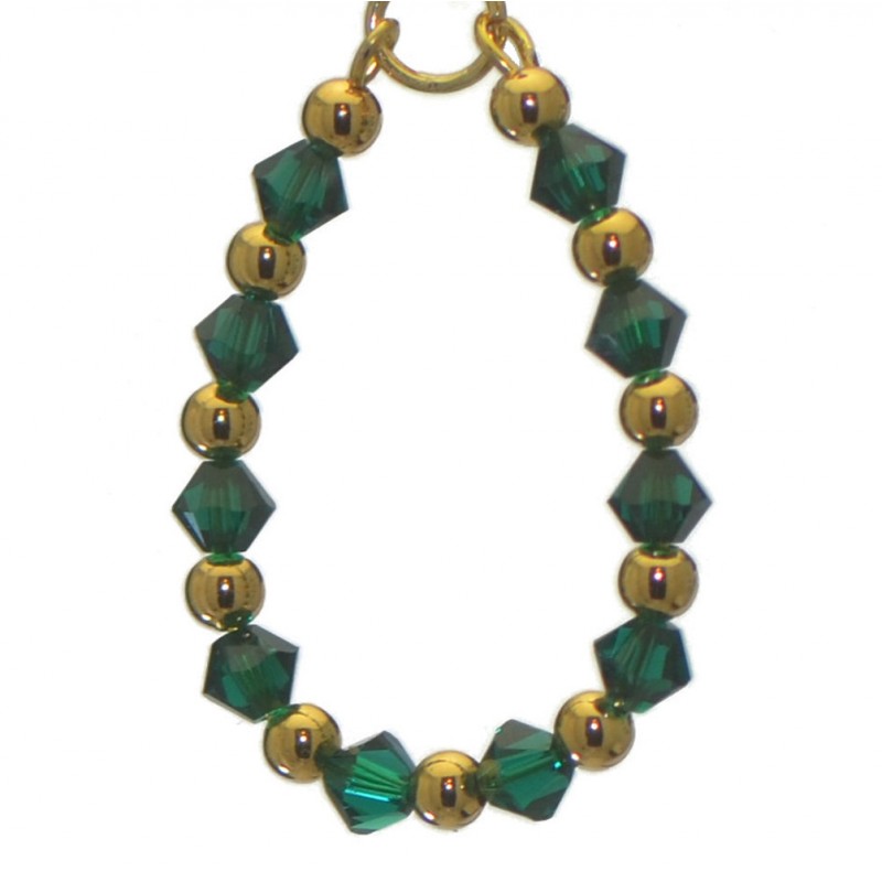 ADEOLA OVAL gold plated emerald green crystal hoop clip on earrings