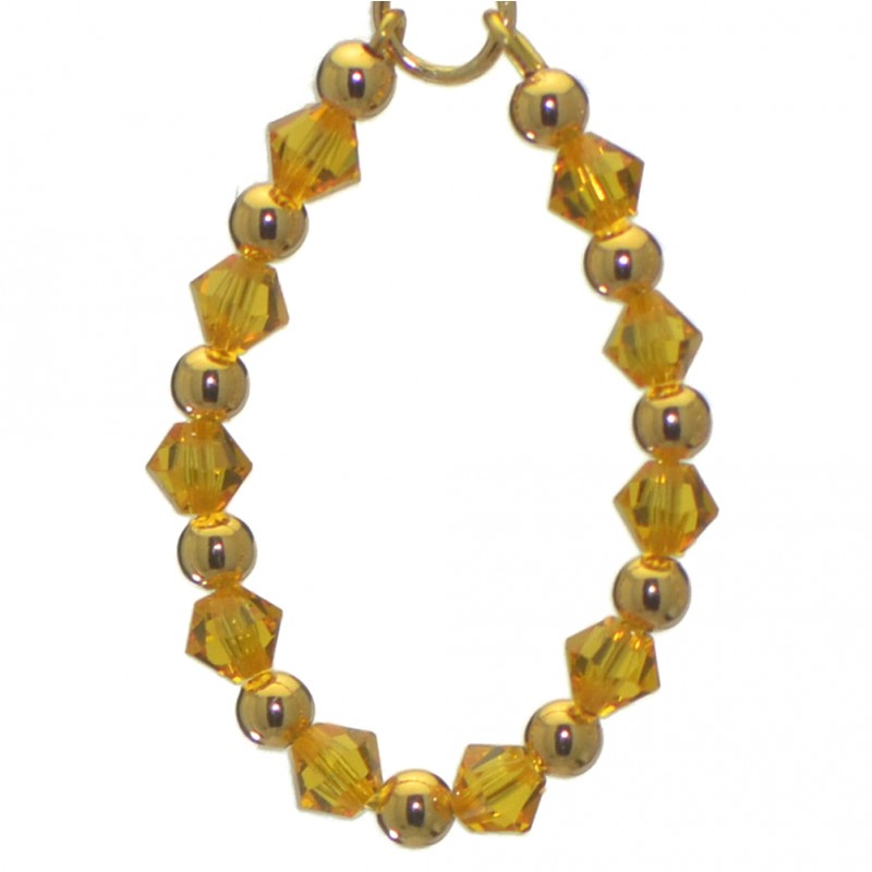 ADEOLA OVAL gold plated sunflower yellow crystal hoop hook earrings