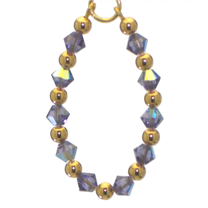 ADEOLA OVAL gold plated tanzanite crystal hoop hook earrings