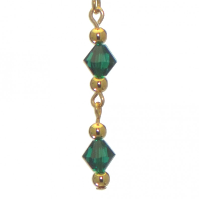 ADONA gold plated swarovski elements emerald green crystal drop hook earrings