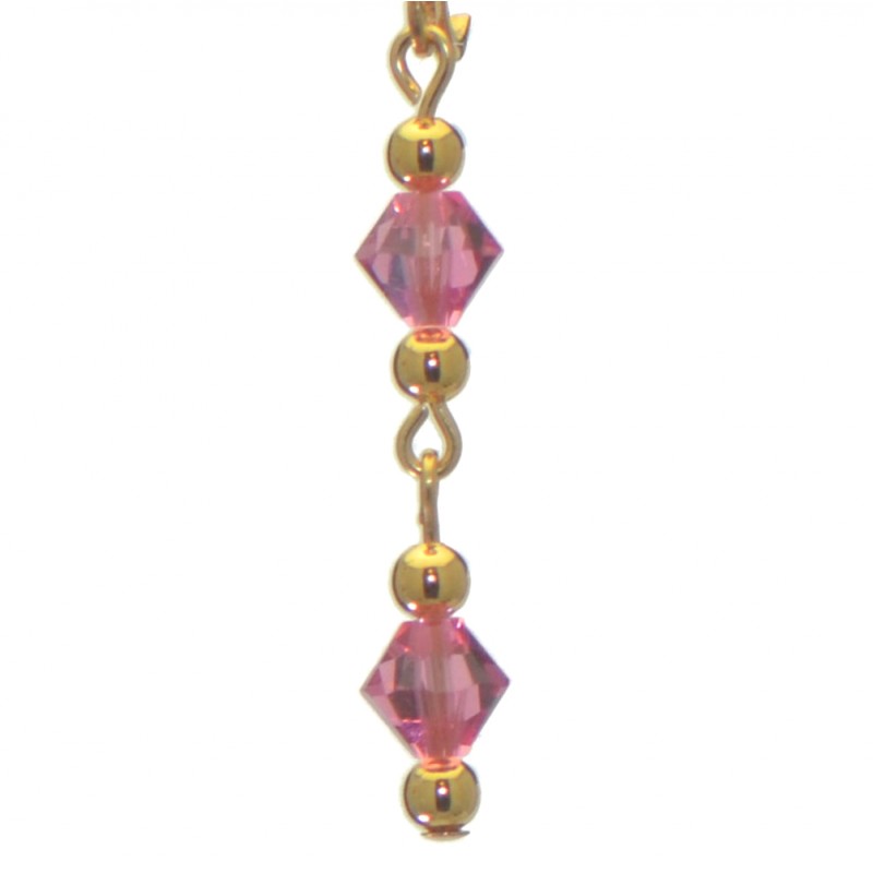 ADONA gold plated swarovski elements rose pink crystal drop clip on earrings