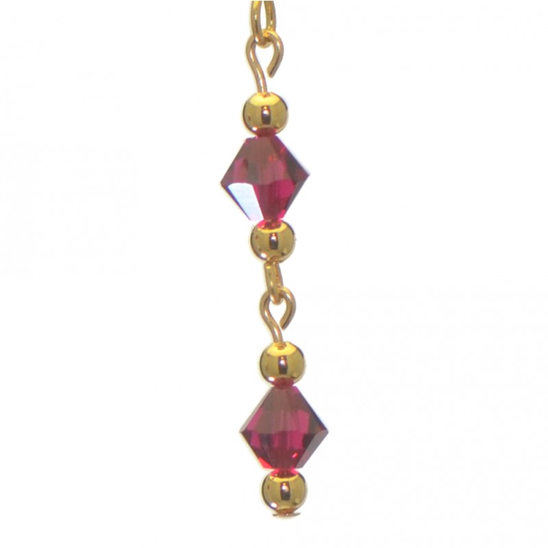 ADONA gold plated swarovski elements ruby red crystal drop hook earrings