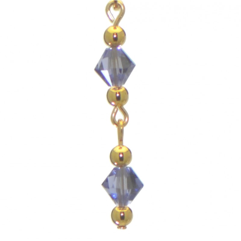 ADONA gold plated swarovski elements tanzanite crystal drop clip on earrings