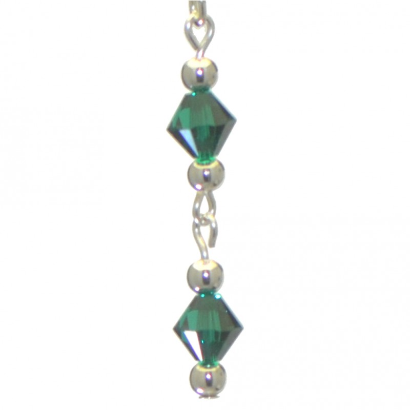 ADONA silver plated swarovski elements emerald green crystal drop hook earrings