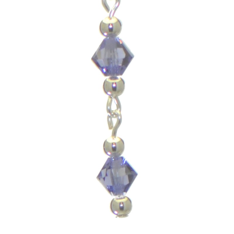 ADONA silver plated swarovski elements tanzanite crystal drop clip on earrings