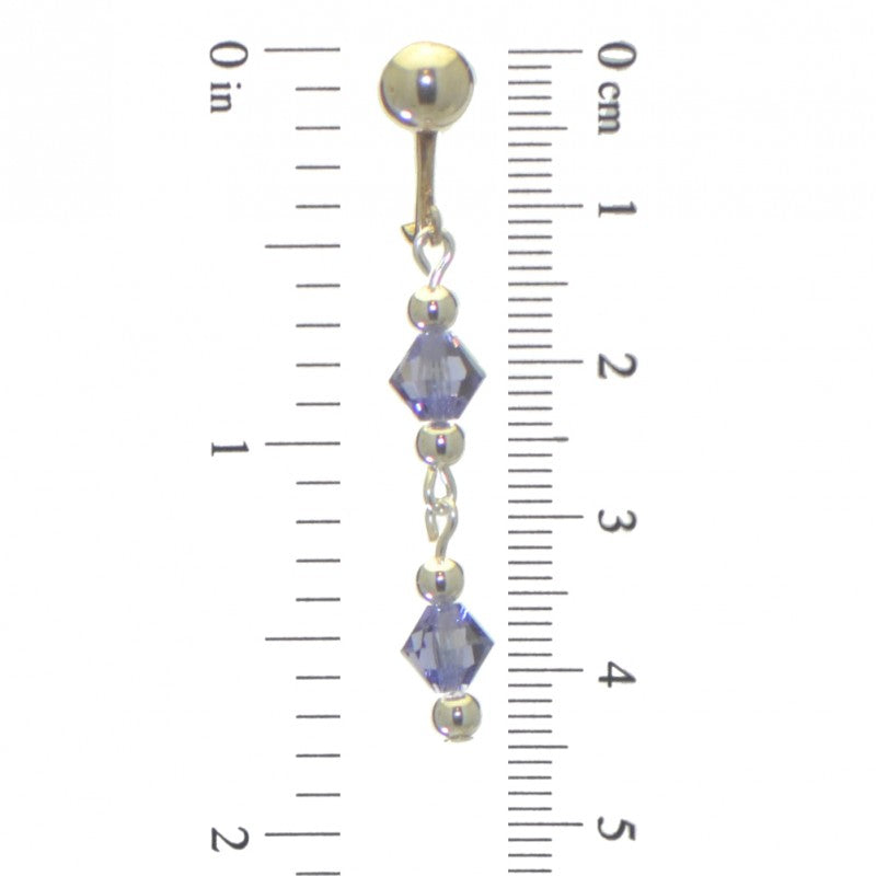ADONA silver plated swarovski elements tanzanite crystal drop clip on earrings