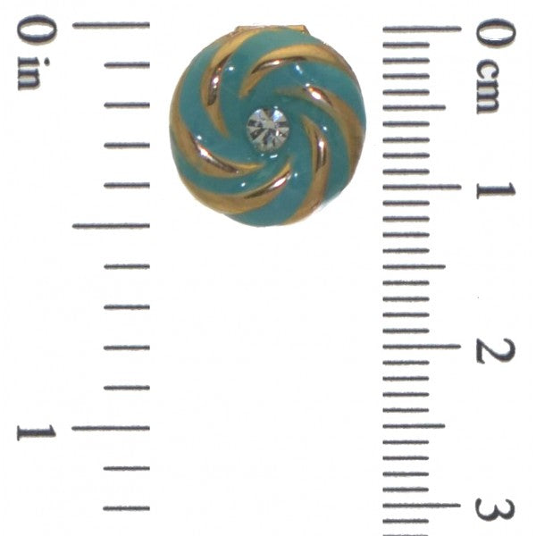 AGNETA gold tone turquoise crystal clip on earrings