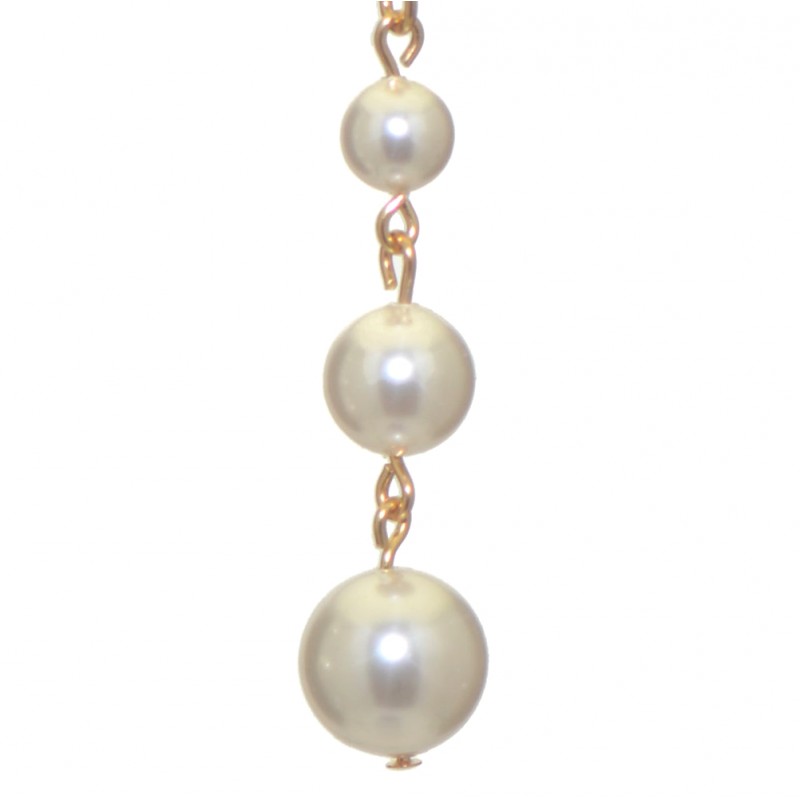AIBREANN gold plated white faux pearl drop hook earrings