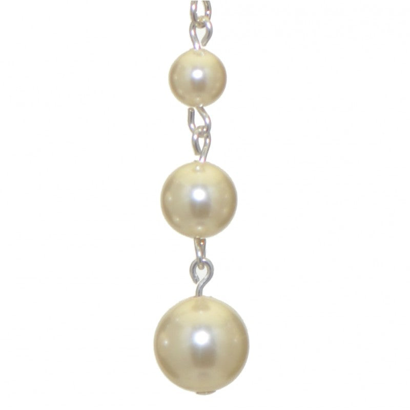 AIBREANN silver plated cream faux pearl drop hook earrings