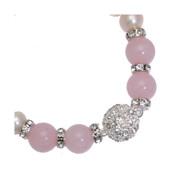 ALEGRA Silver tone Cream Pink Freshwater Pearl Bracelet