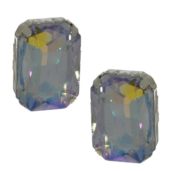 ALTHEA silver plated crystal clip on earrings