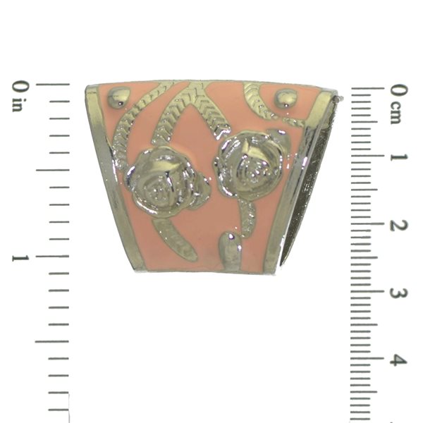 AMARANTHUS silver tone Salmon Pink 37mm Scarf Ring