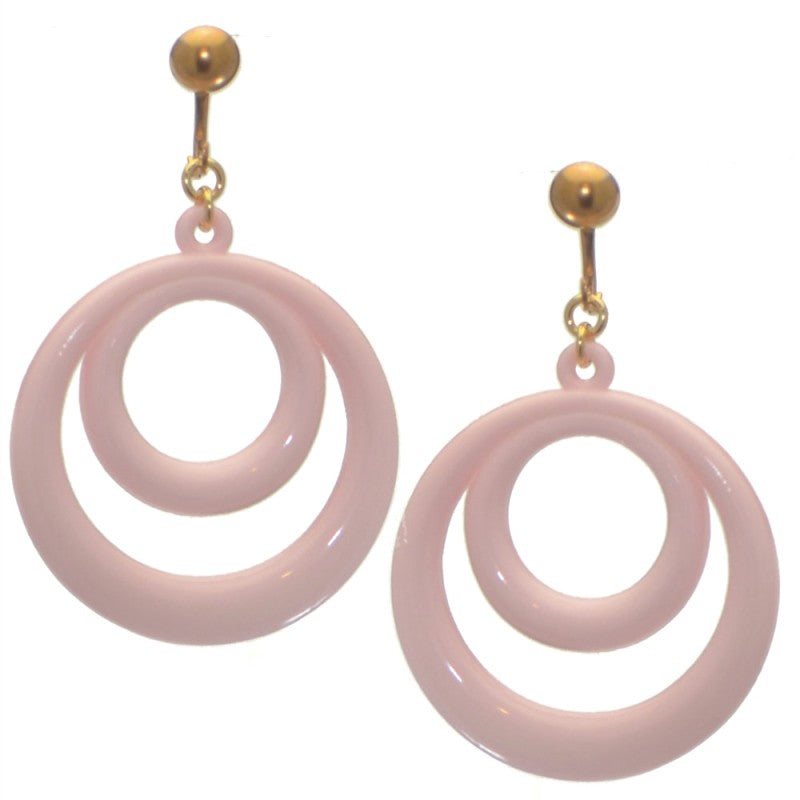 Amiela Gold plated Baby Pink Clip On Earrings