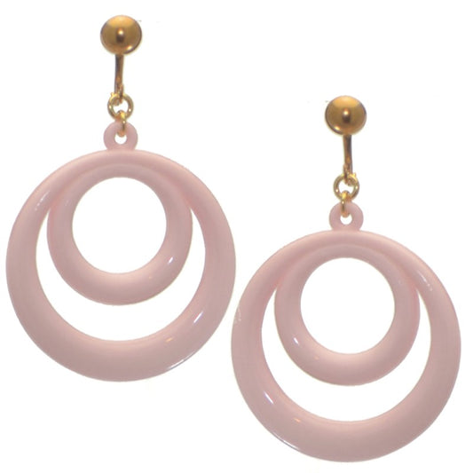 Amiela Gold plated Baby Pink Clip On Earrings