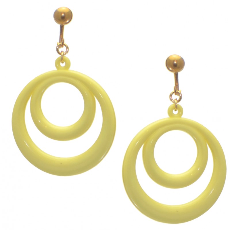 Amiela Gold plated Baby Yellow Clip On Earrings