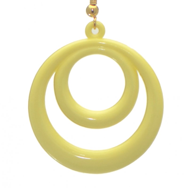 Amiela Gold tone Baby Yellow Hook Earrings