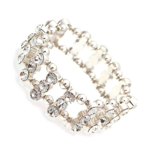 Amondi Silver tone Crystal Bracelet