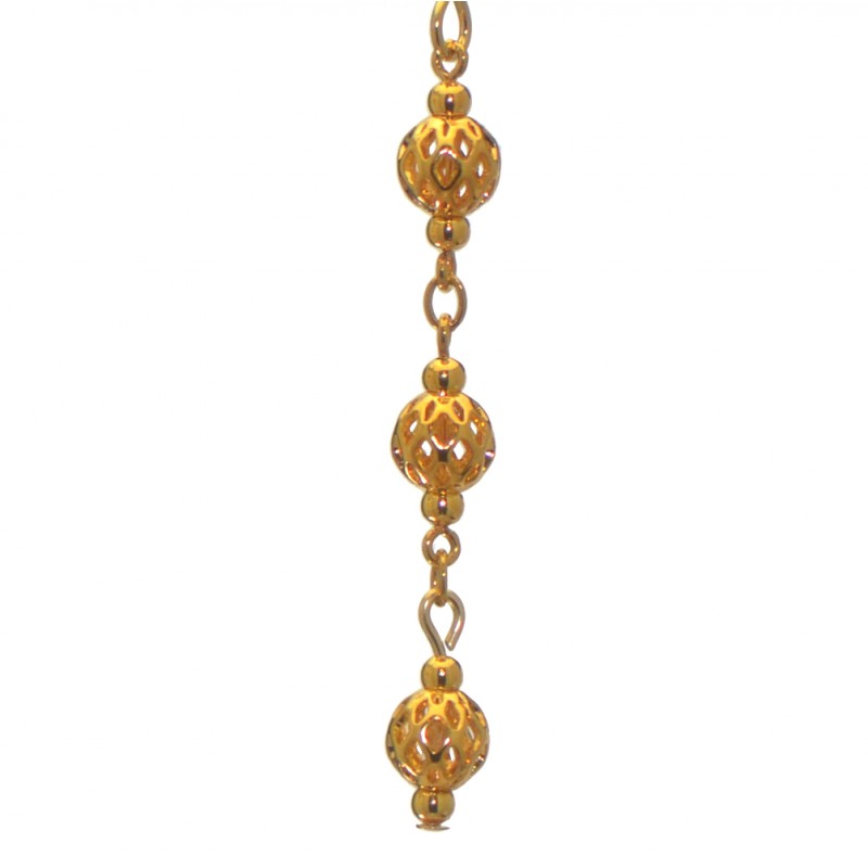 ANEKSI gold plated triple linked ball hook earrings