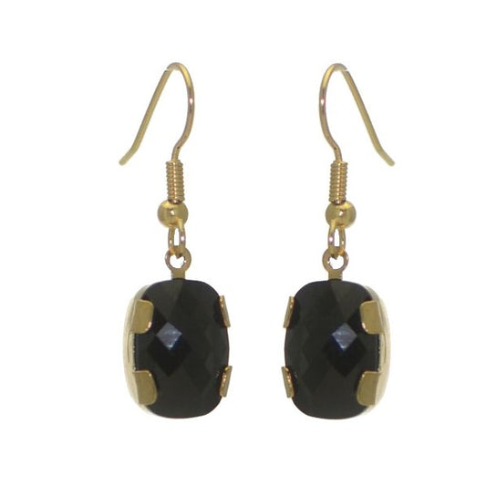 AOIBHEANN Gold Plated Jet Hook Earrings