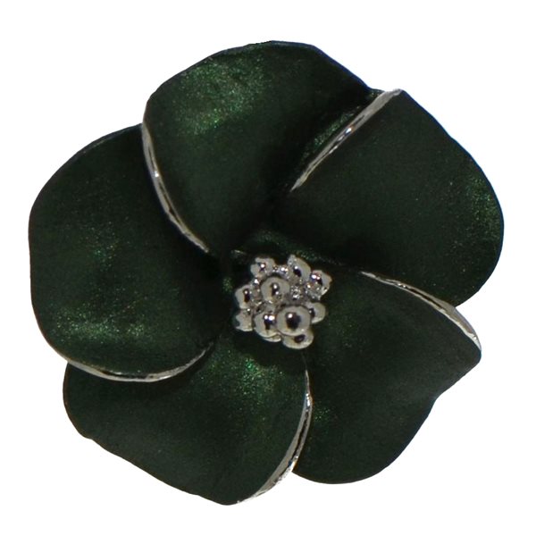 APRONIA silver plated green Clip on earrings by Rodney