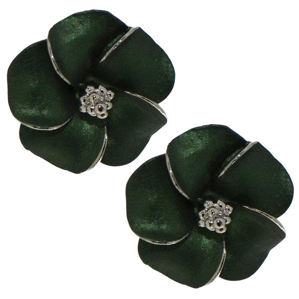 APRONIA silver plated green Clip on earrings by Rodney