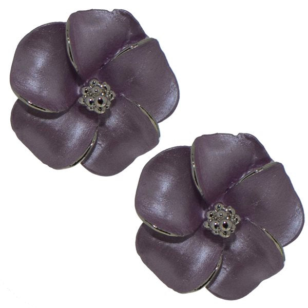 APRONIA silver plated lilac clip on earrings by Rodney