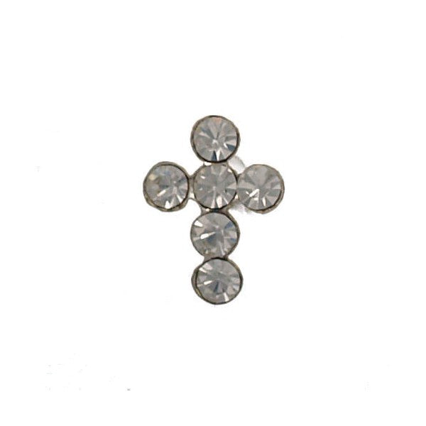 Ardan Sterling Silver Crystal Cross Mens Ear Stud