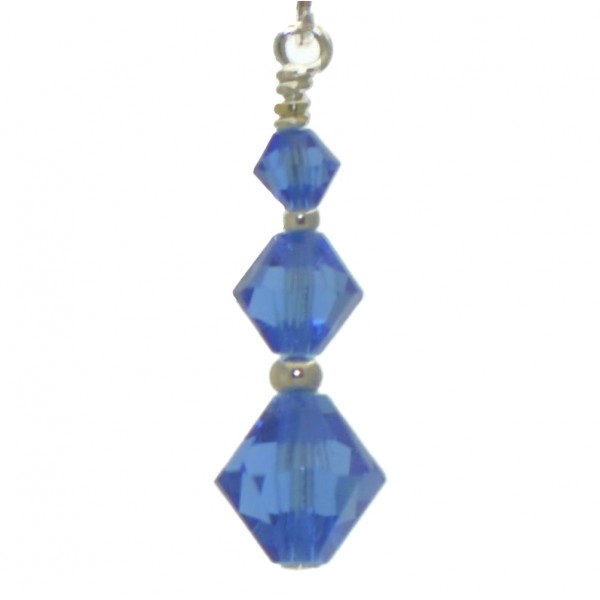 ATHALIE silver plated sapphire blue crystal clip on earrings