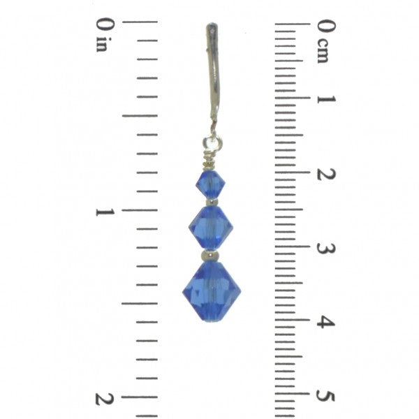 ATHALIE silver plated sapphire blue crystal clip on earrings