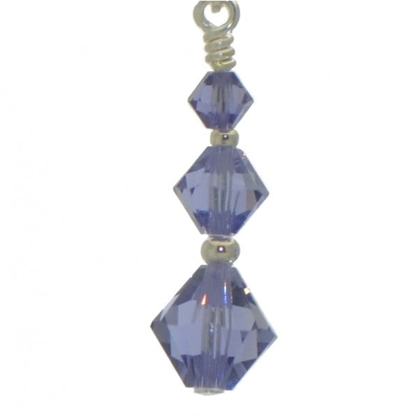 ATHALIE silver plated tanzanite lilac crystal clip on earrings