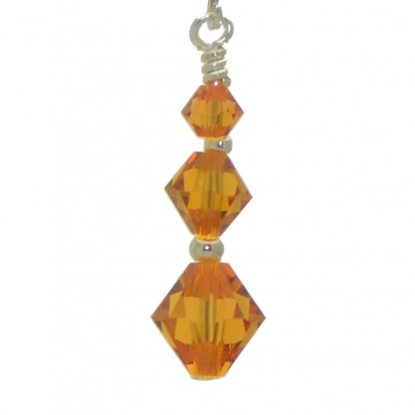 ATHALIE silver plated topaz yellow crystal clip on earrings
