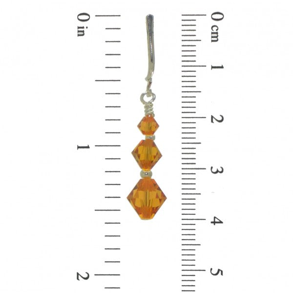 ATHALIE silver plated topaz yellow crystal clip on earrings
