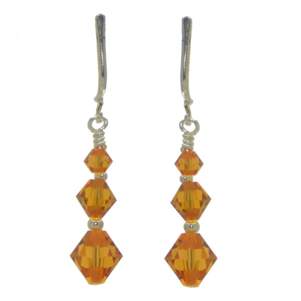 ATHALIE silver plated topaz yellow crystal clip on earrings